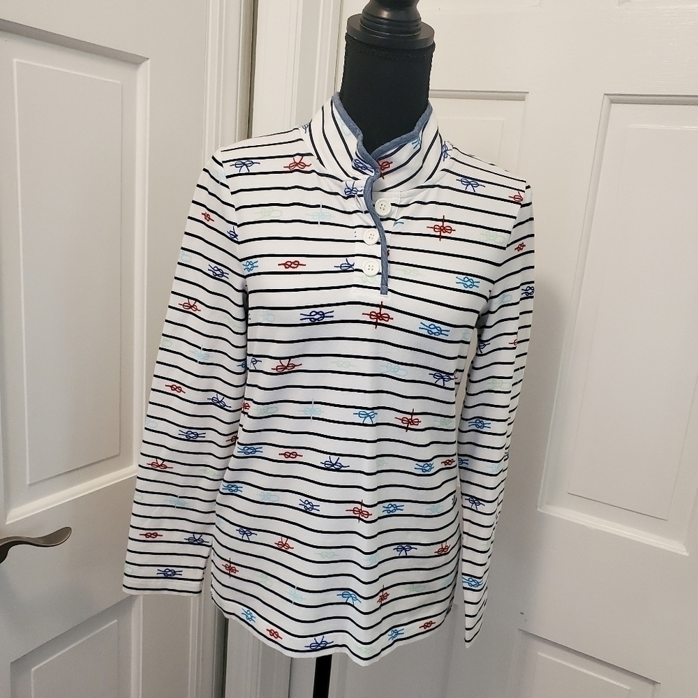 Talbots Hello Saturday Striped Pullover Size P, Nautical, Preppy